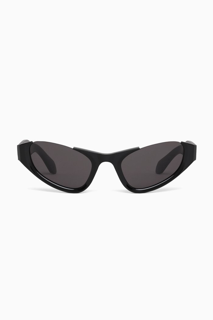 

Cat-eye Sunglasses in Recycled Acetate, Black