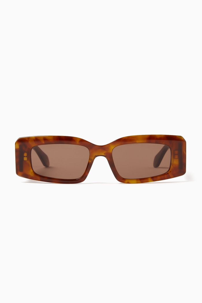 

Rectangle Sunglasses in Recycled Acetate, Brown