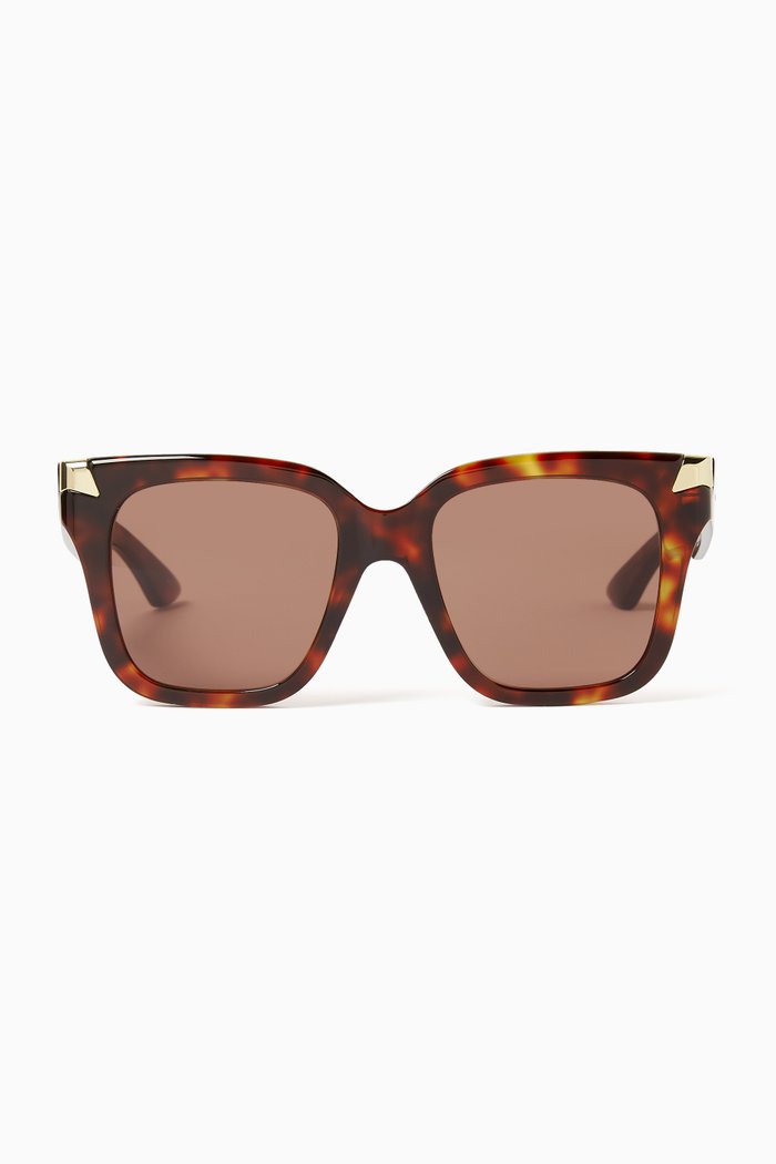 

Punk Rivet Oversized Sunglasses in Acetate, Brown