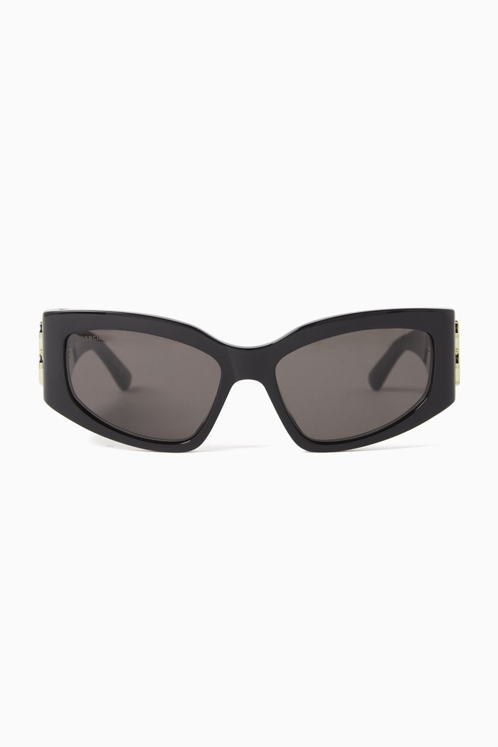 

Rectangle Sunglasses in Recycled Acetate, Black