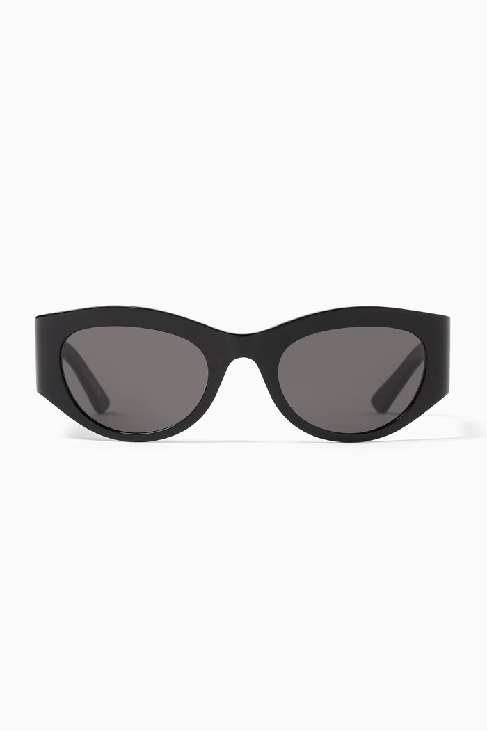 

Oval Sunglasses in Recycled Acetate, Black