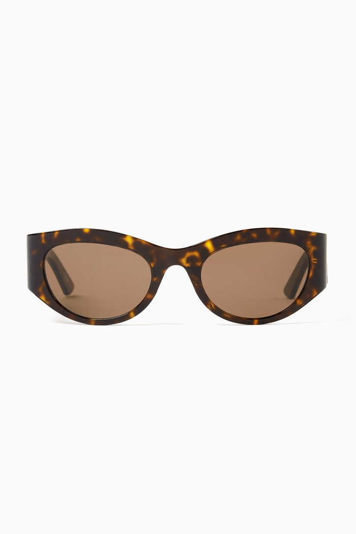 

Oval Sunglasses in Recycled Acetate, Brown