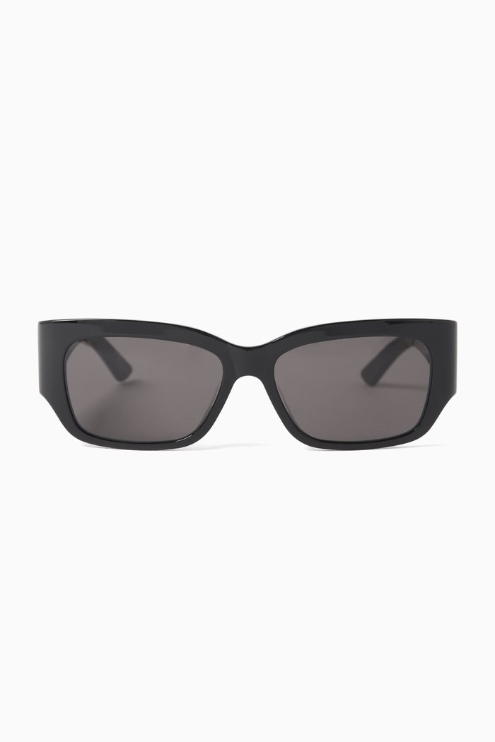 

Rectangle Sunglasses in Recycled Acetate, Black
