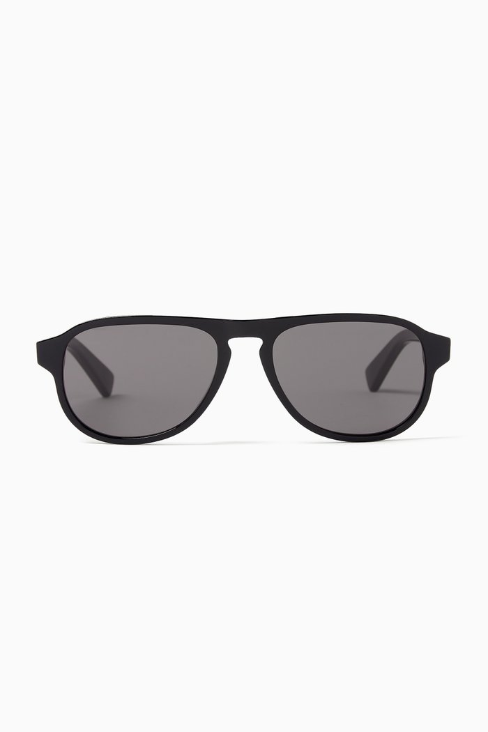 

Round Sunglasses in Recycled Acetate, Black