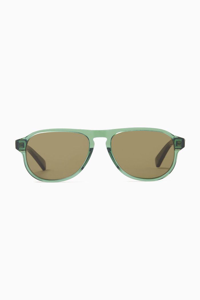 

Aviator Sunglasses in Recycled Acetate, Green