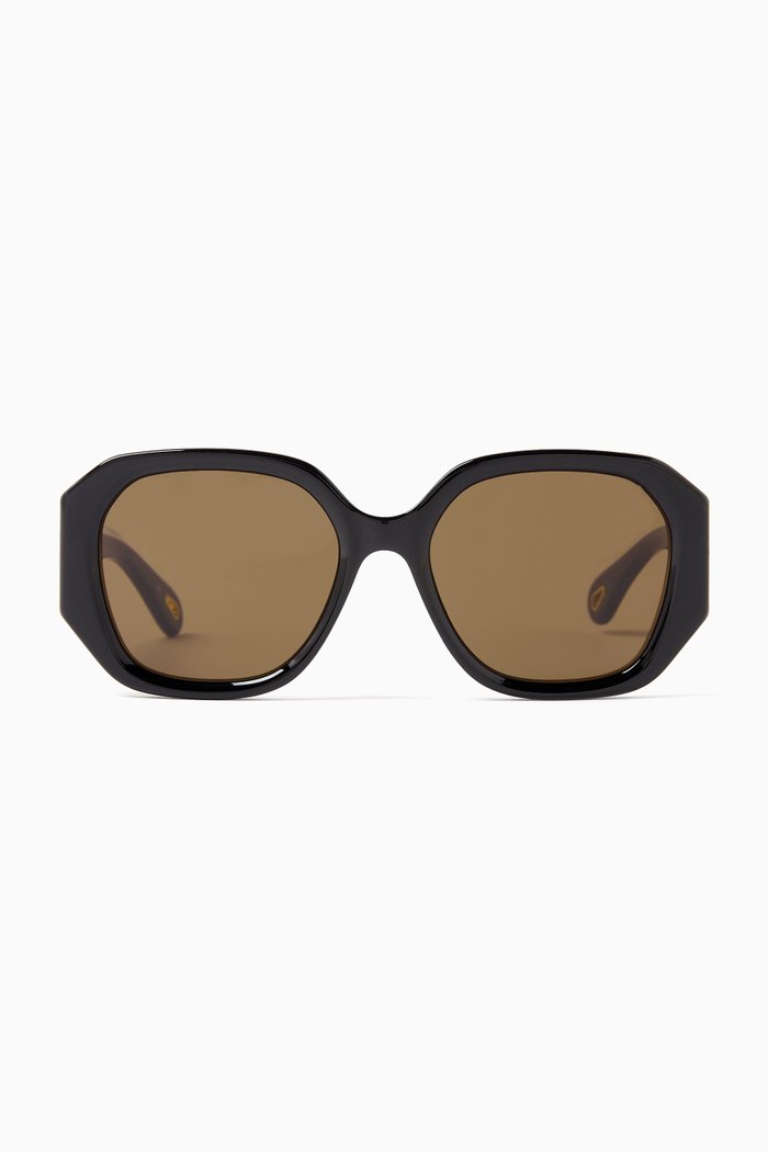

Round Sunglasses in Recycled Acetate, Black