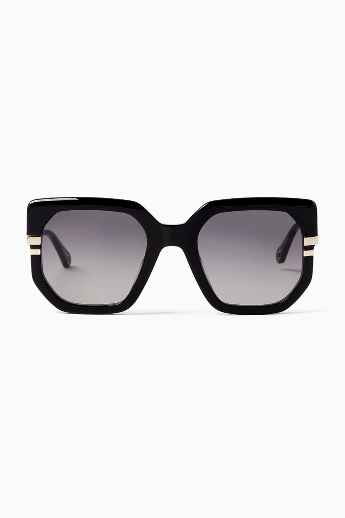 

Square Sunglasses in Recycled Acetate, Black