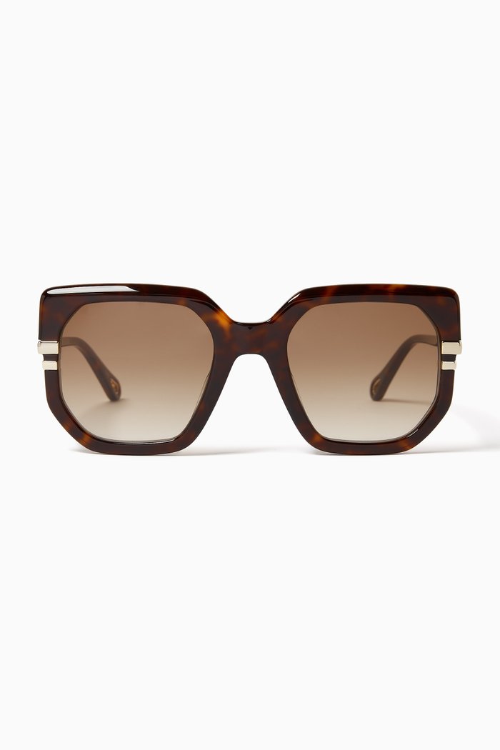 

Square Sunglasses in Recycled Acetate, Brown