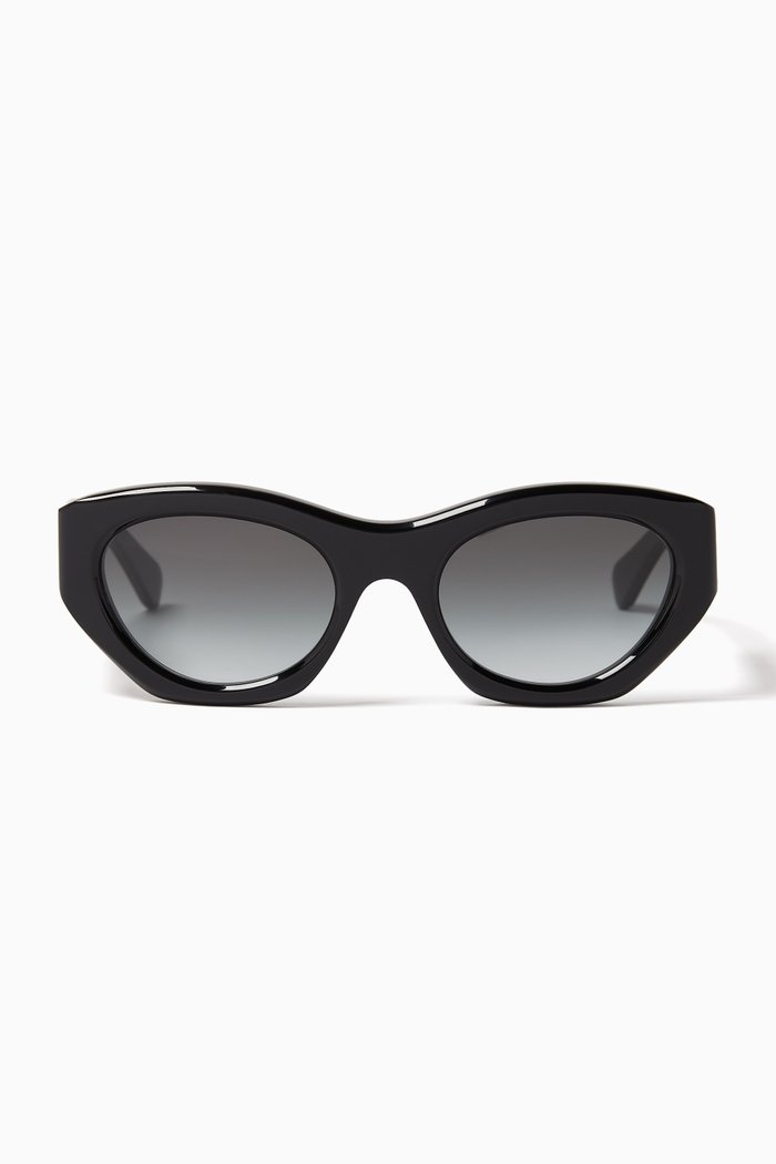 

Cat-eye Sunglasses in Recycled Acetate, Black