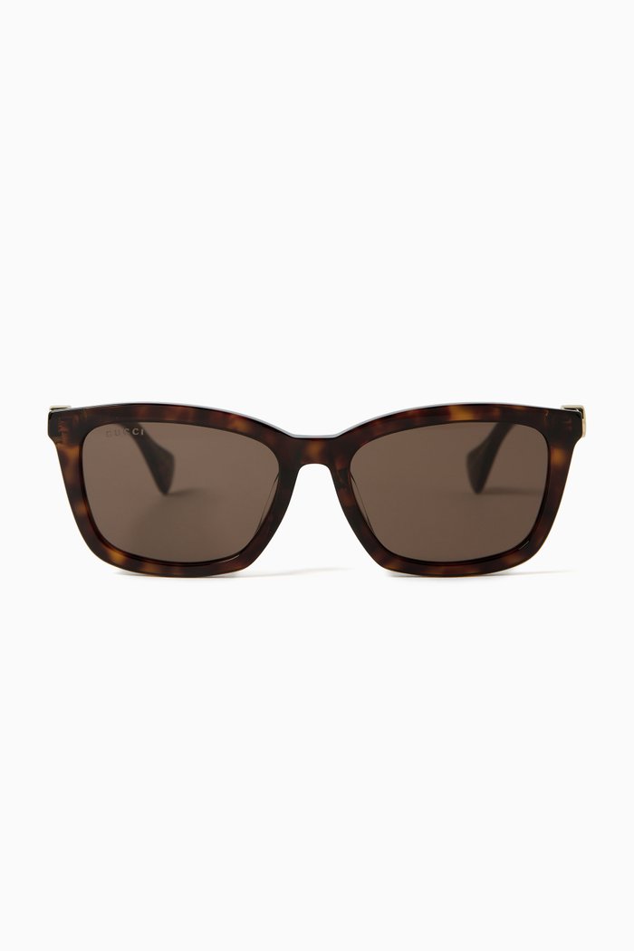 

Rectangle Sunglasses in Recycled Acetate, Brown