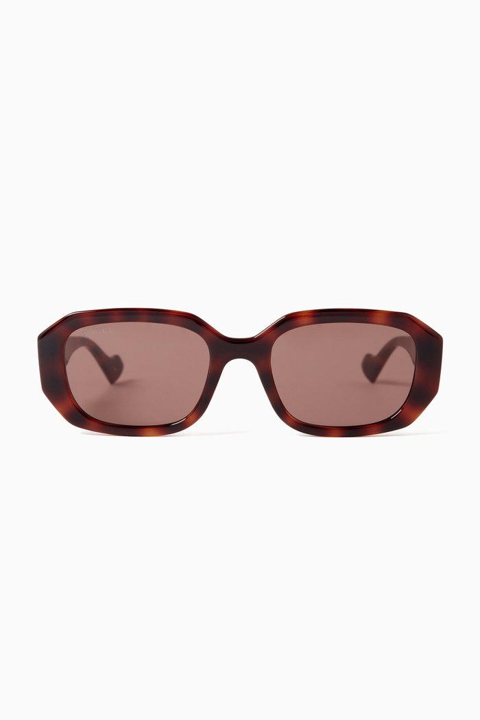 

Rectangle Sunglasses in Recycled Acetate, Brown