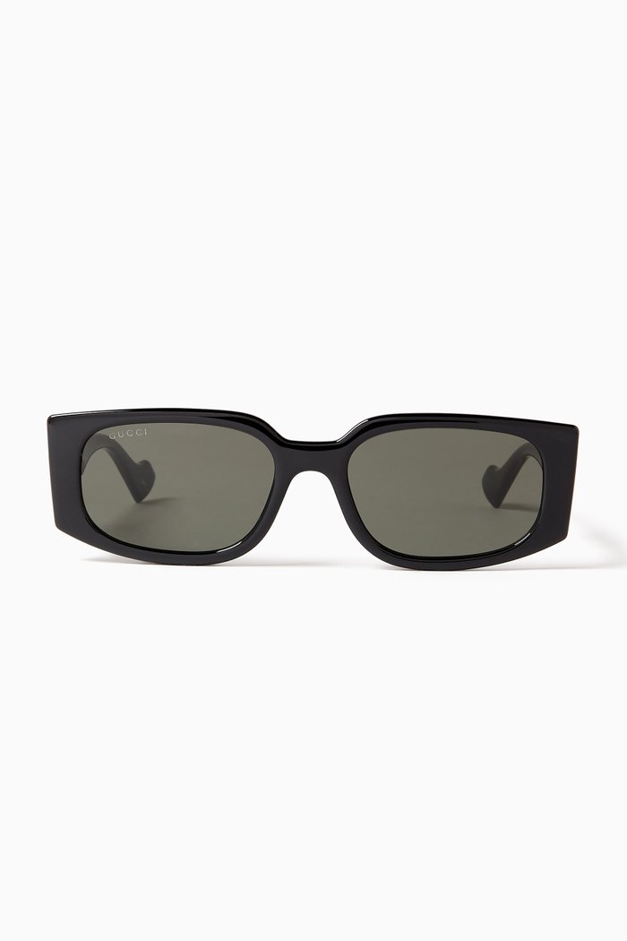 

Rectangle Sunglasses in Acetate, Black