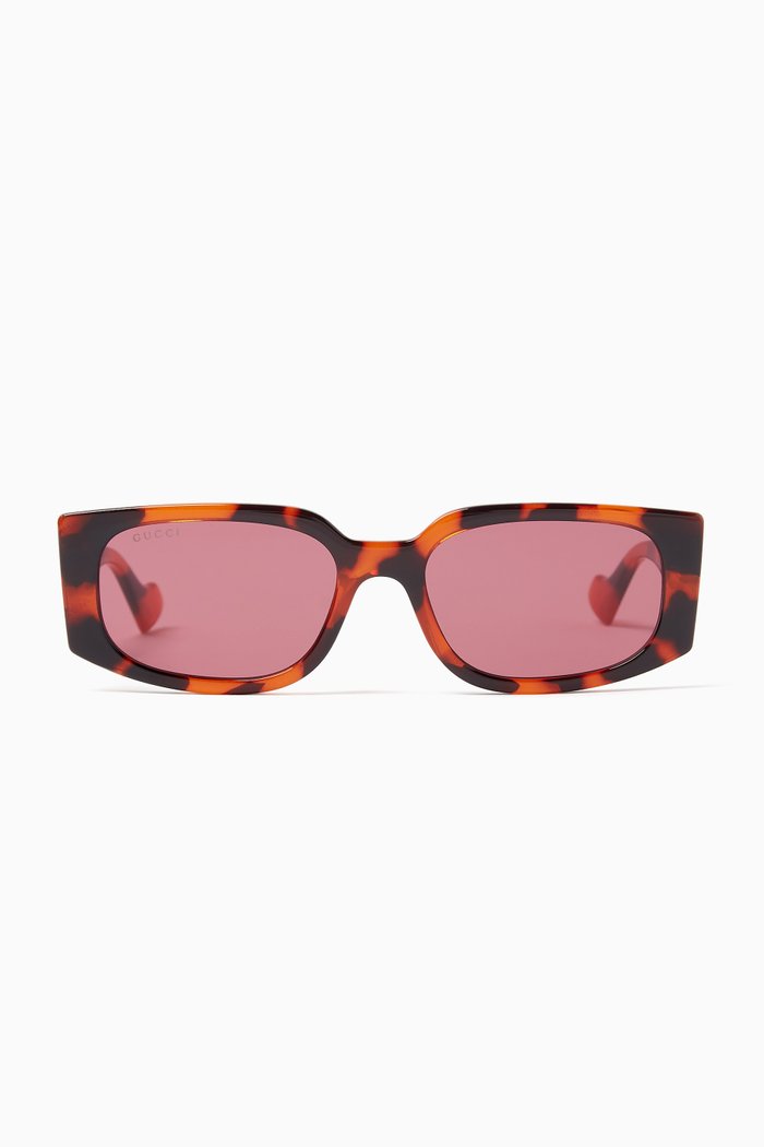 

Rectangle Sunglasses in Recycled Acetate, Brown