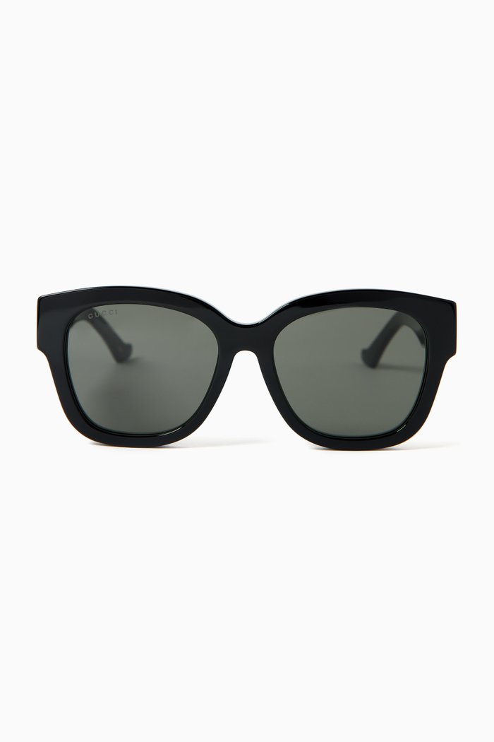 

Round Sunglasses in Recycled Acetate, Black
