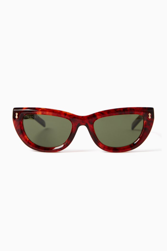 

Cat-eye Sunglasses in Recycled Acetate, Brown