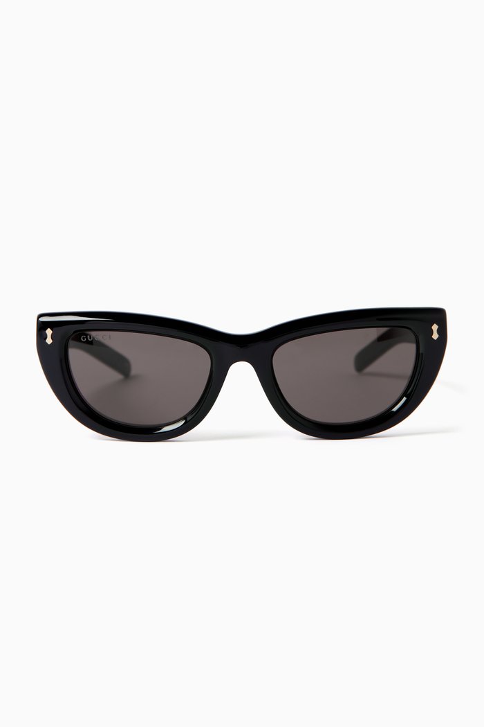 

Cat-eye Sunglasses in Recycled Acetate, Black