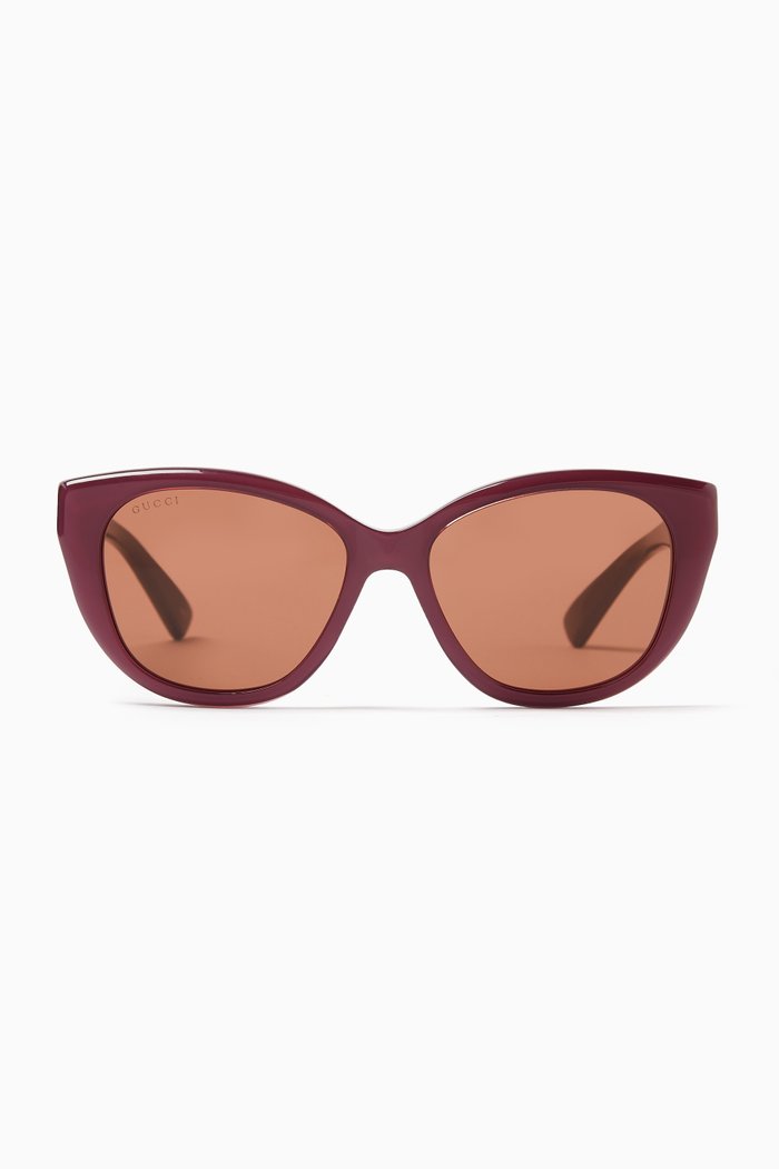 

Cat-eye Sunglasses in Recycled Acetate, Red