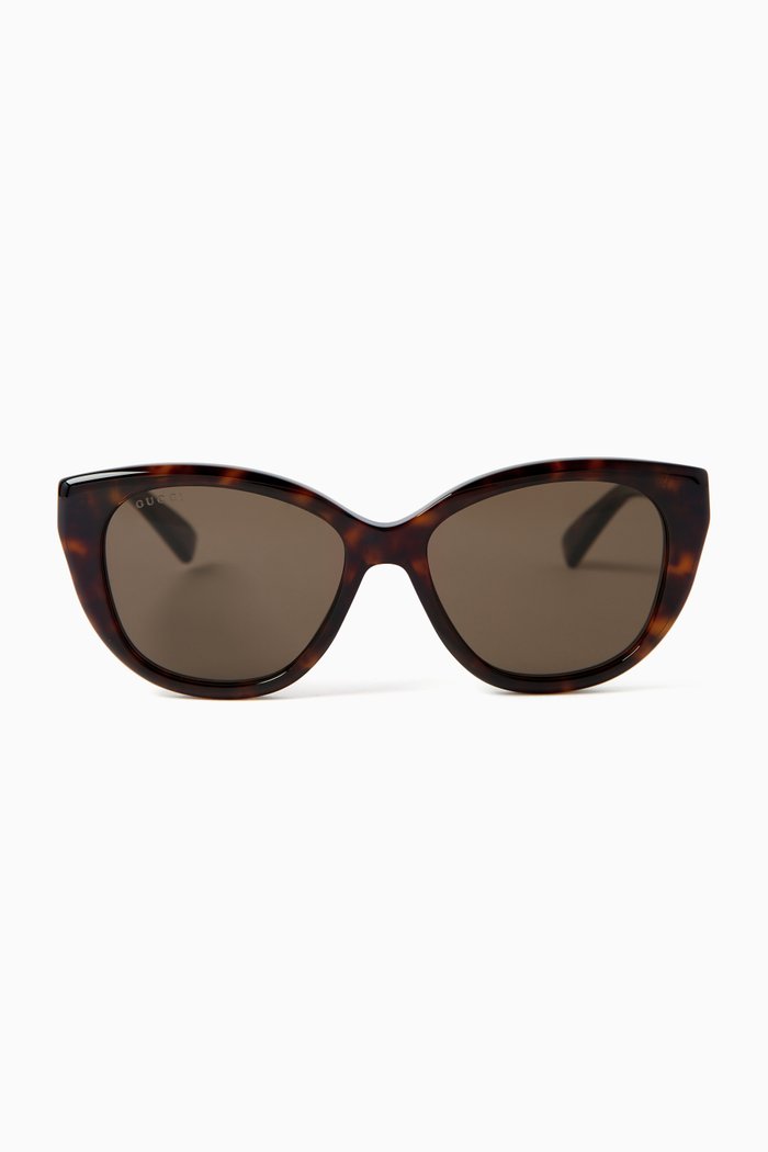 

Cat-eye Sunglasses in Recycled Acetate, Brown