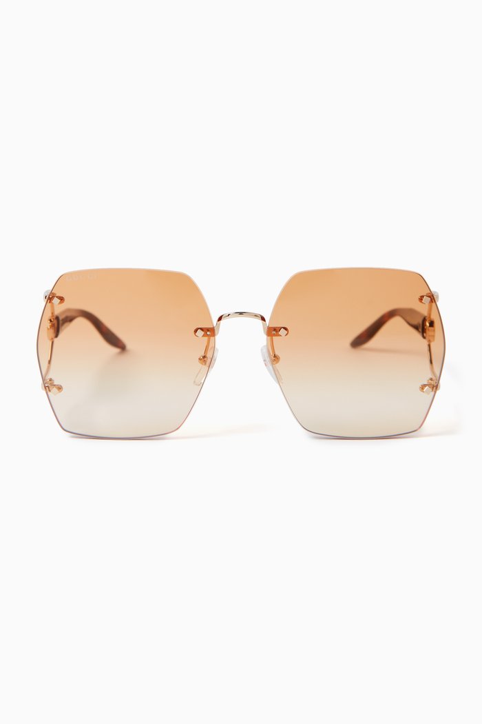 

Square Sunglasses in Metal, Orange