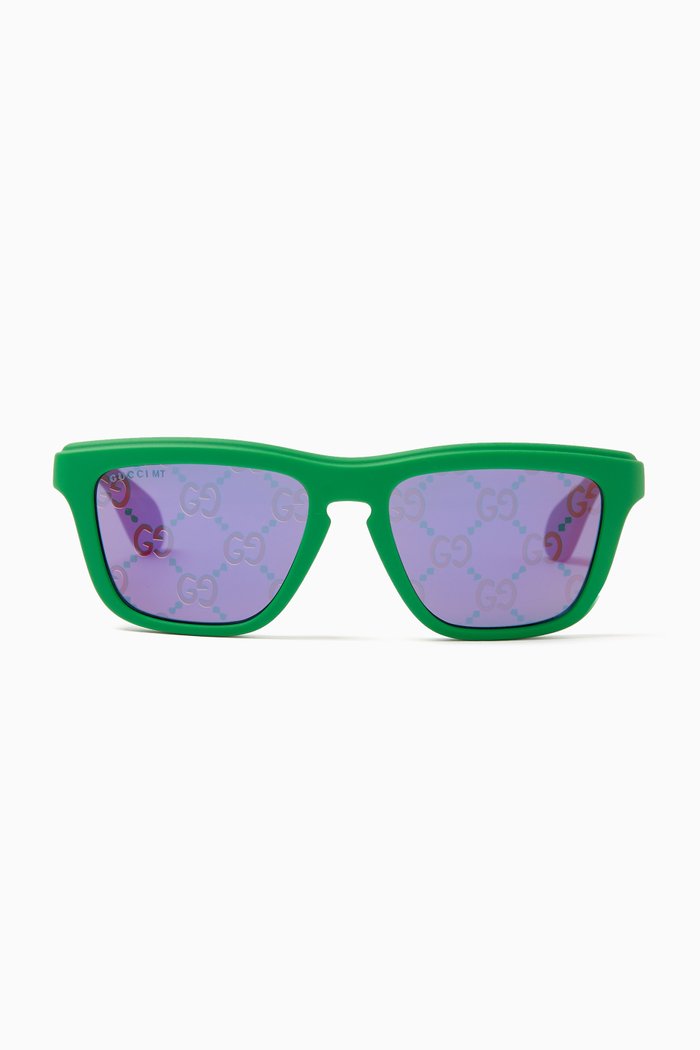 

Logo-print Wayfarer Sunglasses in Acetate, Green