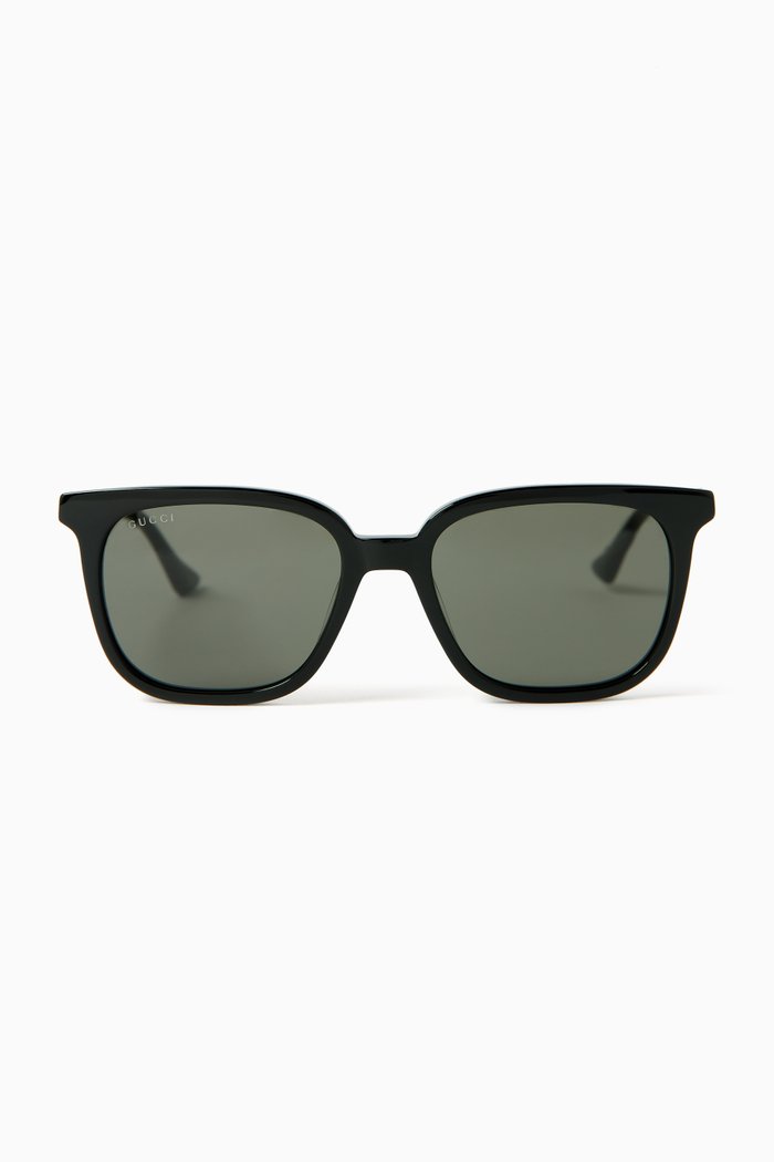 

Rectangle Sunglasses in Recycled Acetate, Black