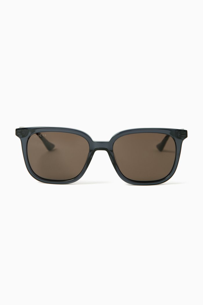 

Rectangle Sunglasses in Recycled Acetate, Blue