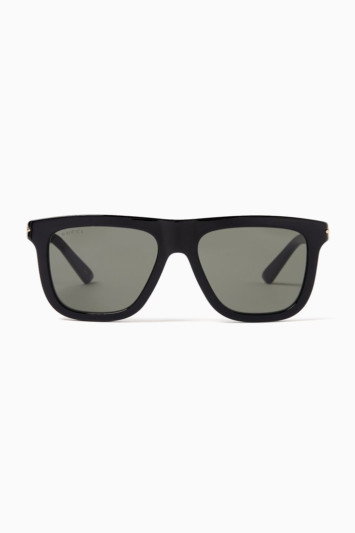 

Square Sunglasses in Recycled Acetate, Black