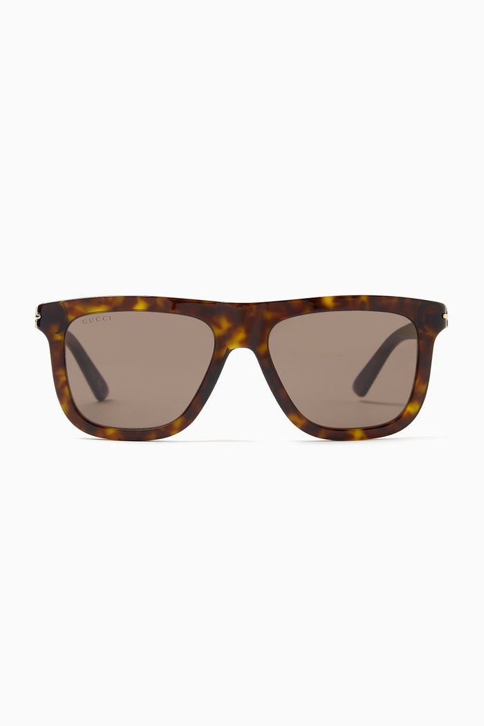 

Square Sunglasses in Recycled Acetate, Brown