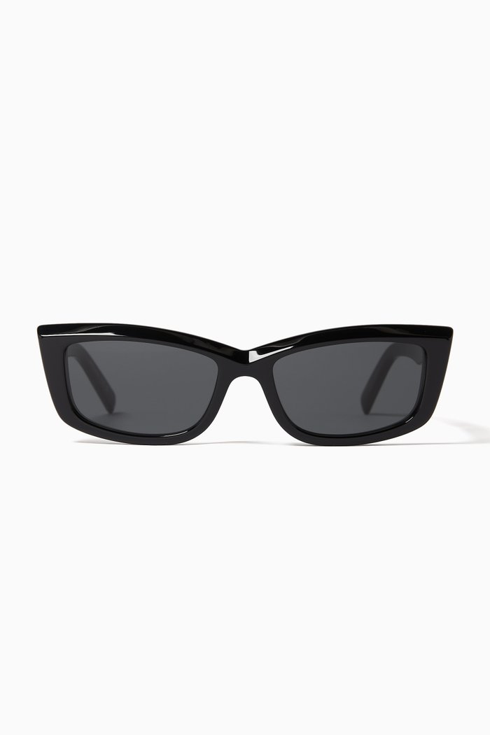 

Rectangular Sunglasses in Recycled Acetate, Black