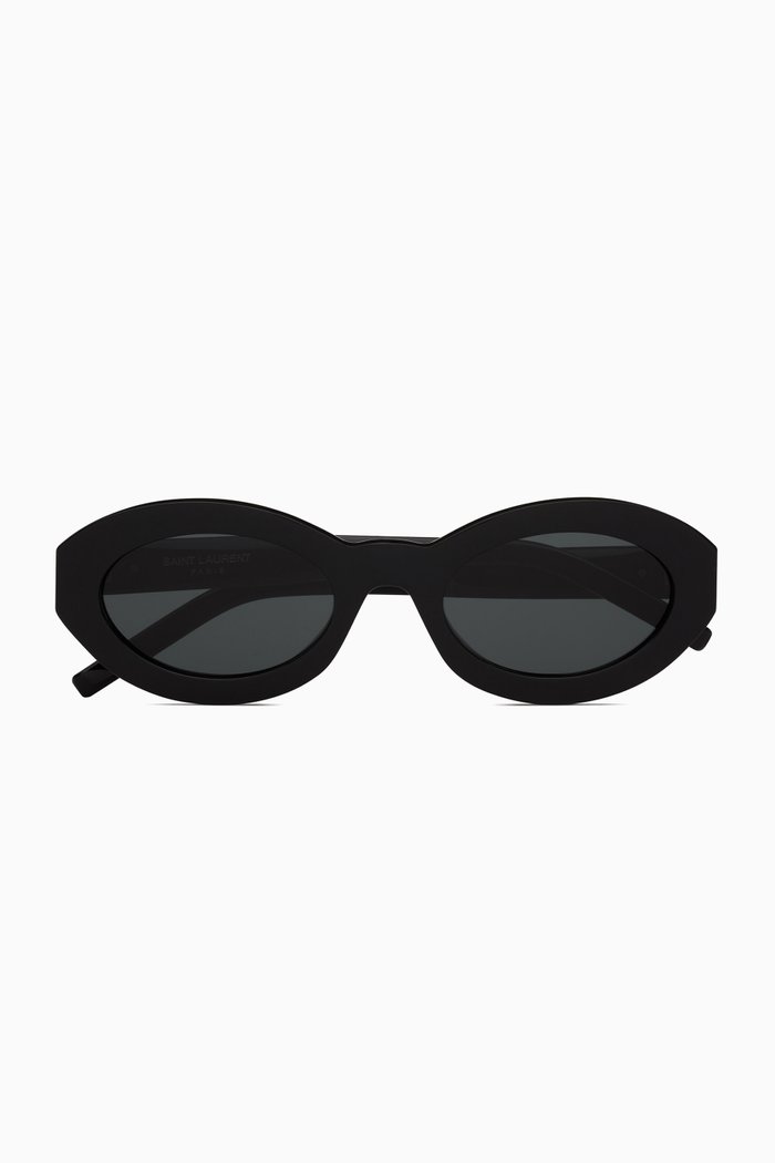 

SL M136 Oval Sunglasses in Recycled Acetate, Black