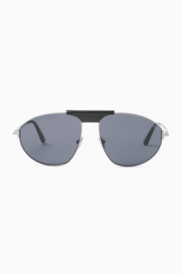 

Ken Aviator Sunglasses in Metal, Grey