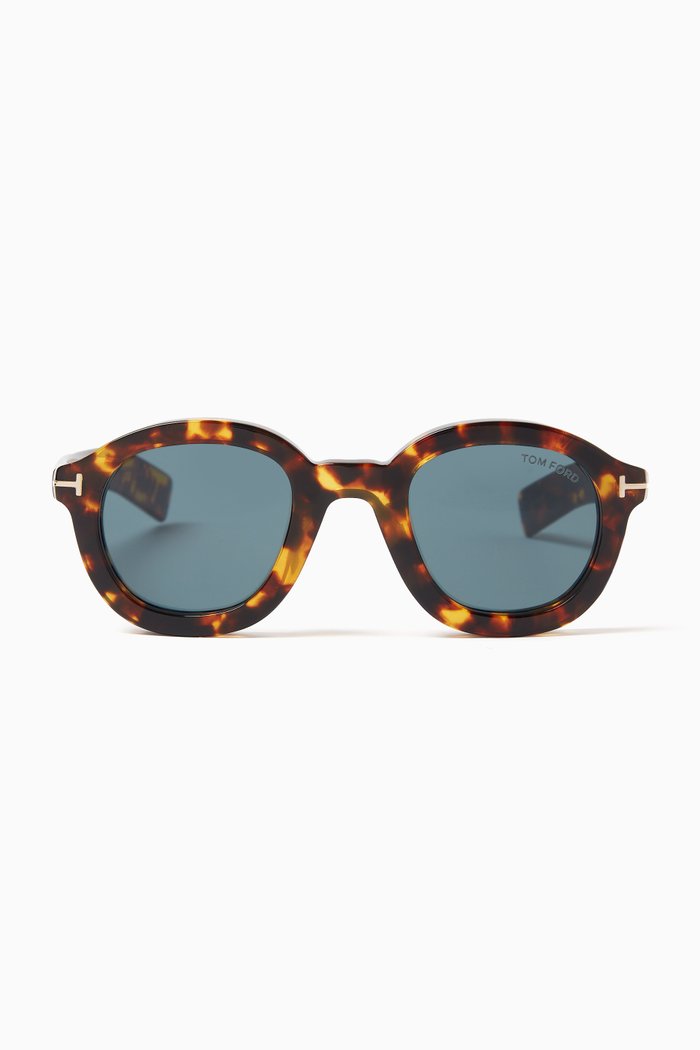 

Raffa Round Sunglasses in Acetate, Brown