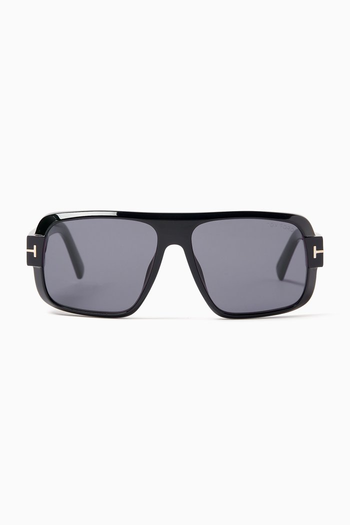 

Rectangle Sunglasses in Acetate, Black