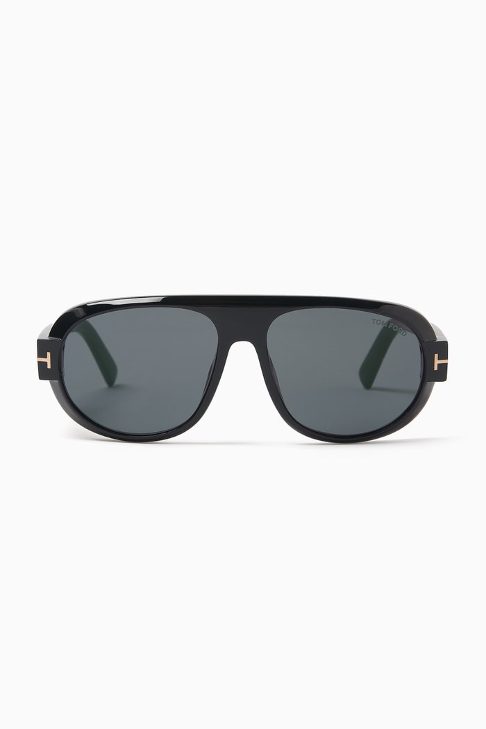 

Blake Oversized D-frame Sunglasses in Acetate, Black