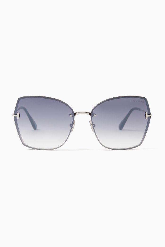 

Nickie Cat-eye Sunglasses in Metal, Black