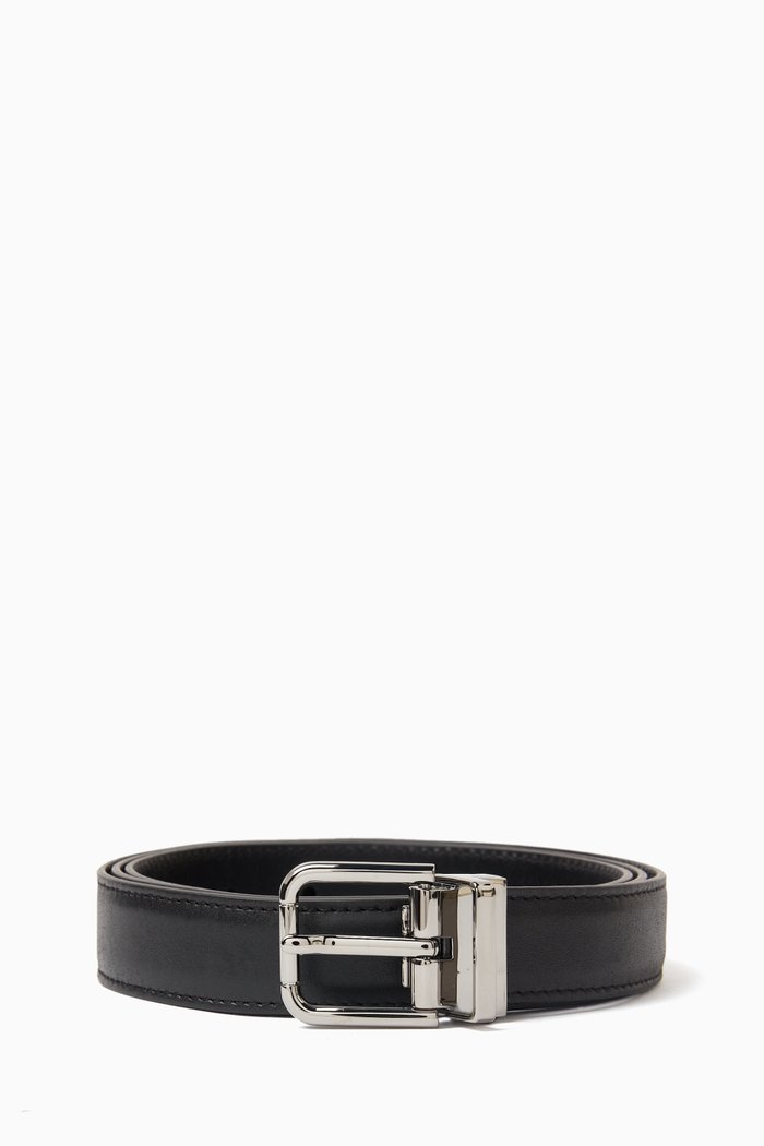 

Buckle Belt in Leather, Black