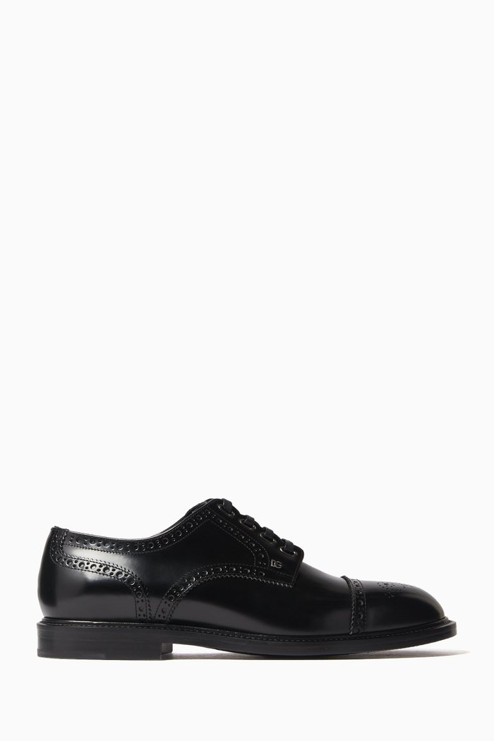 

Raffaello Derby Shoes in Patent Leather, Black