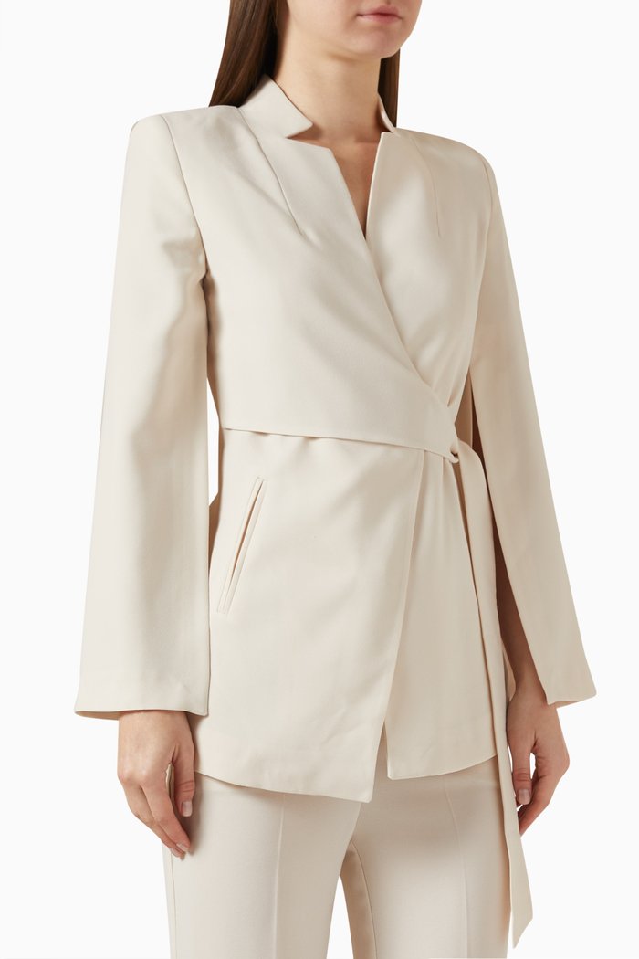 

Belted Jacket Blazer, Neutral