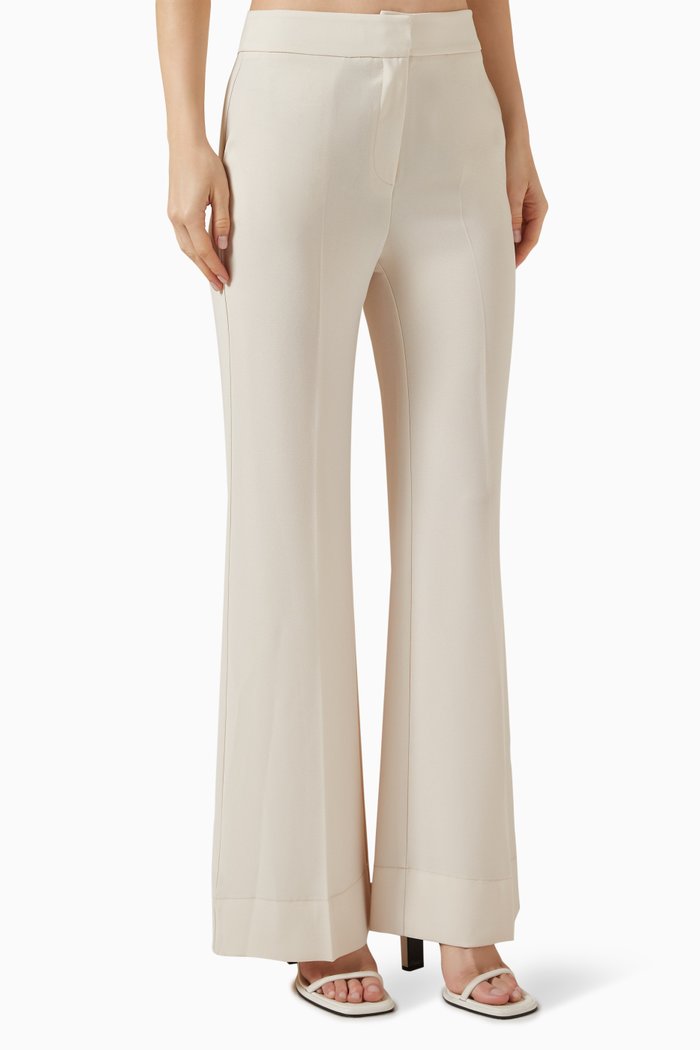 

Flared Pants in Crepe, Neutral