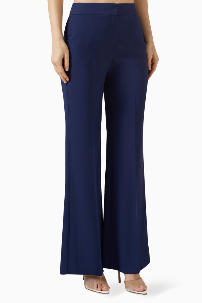 

Flared Pants in Crepe, Blue