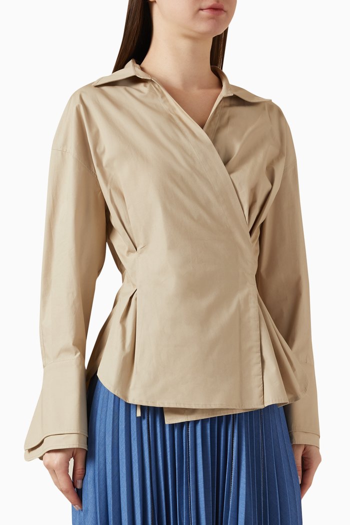 

Fitted Shirt in Cotton, Neutral