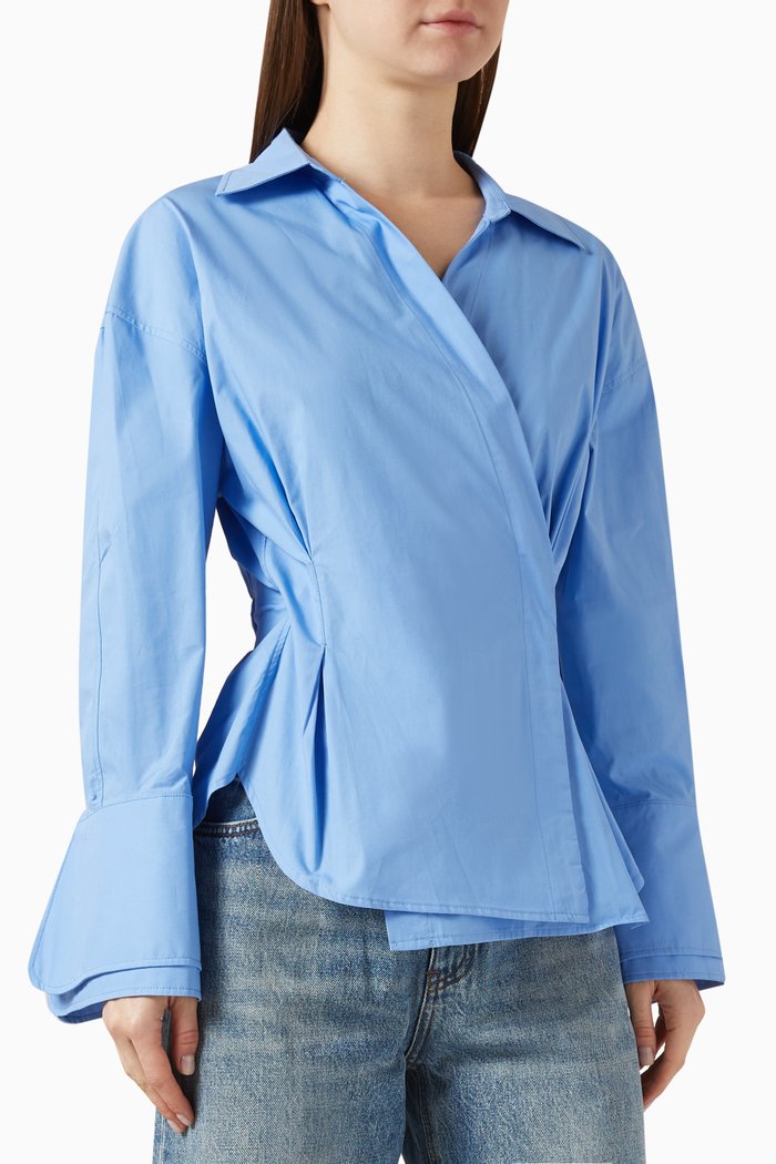 

Fitted Shirt in Cotton, Blue