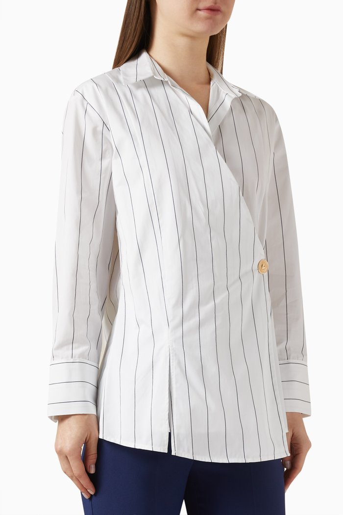 

Pinstriped Shirt in Cotton, Neutral