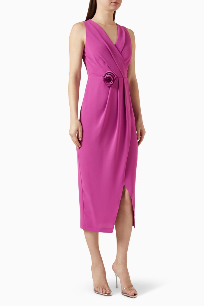 

Rose Detail Midi Dress, Pink