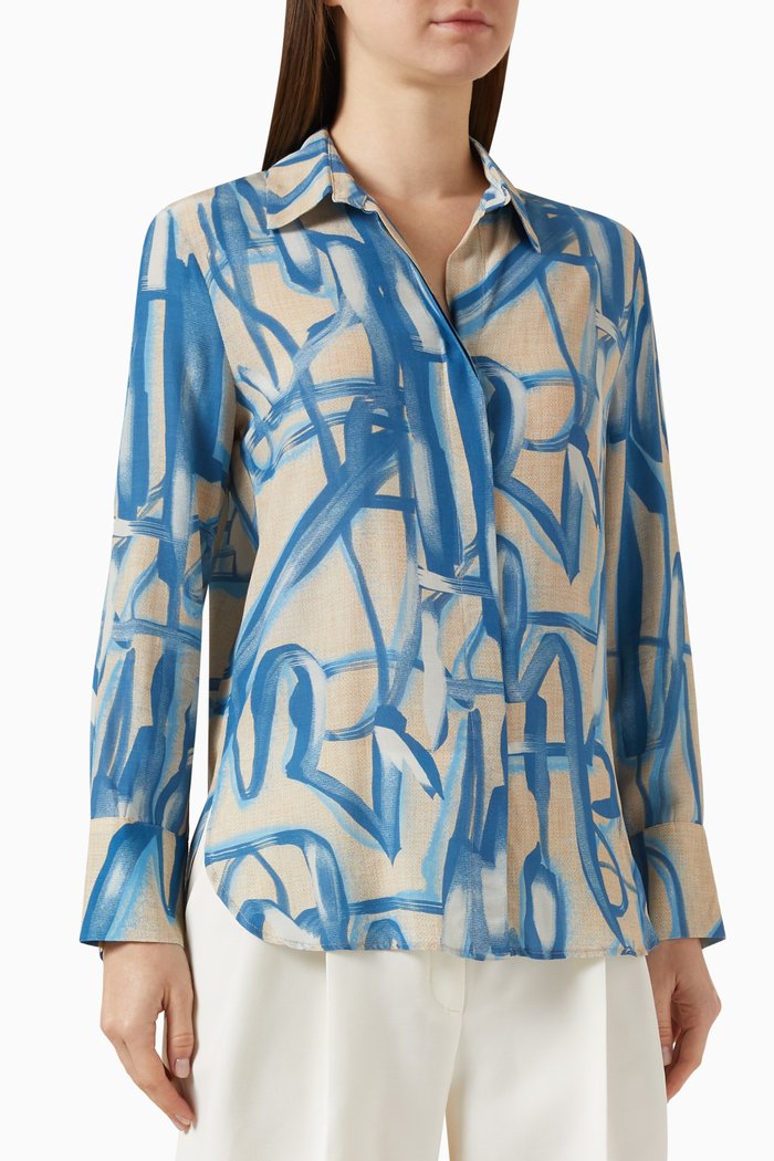 

Graphic Print Shirt, Blue