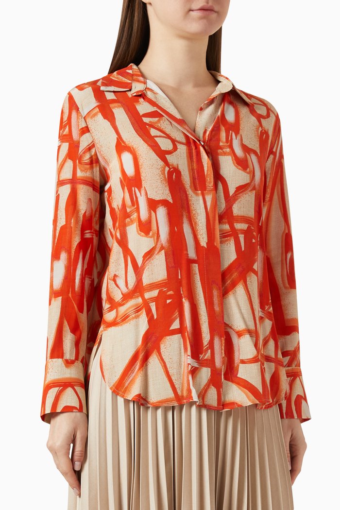 

Graphic Print Shirt, Orange