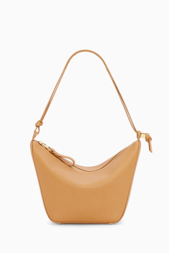 

Mini Hammock Hobo Bag in Leather, Neutral