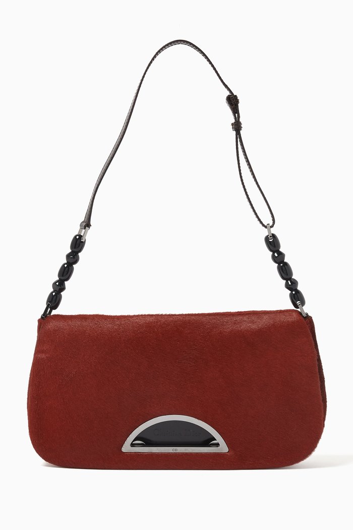 

Malice Shoulder Bag in Suede & Patent Leather, Red