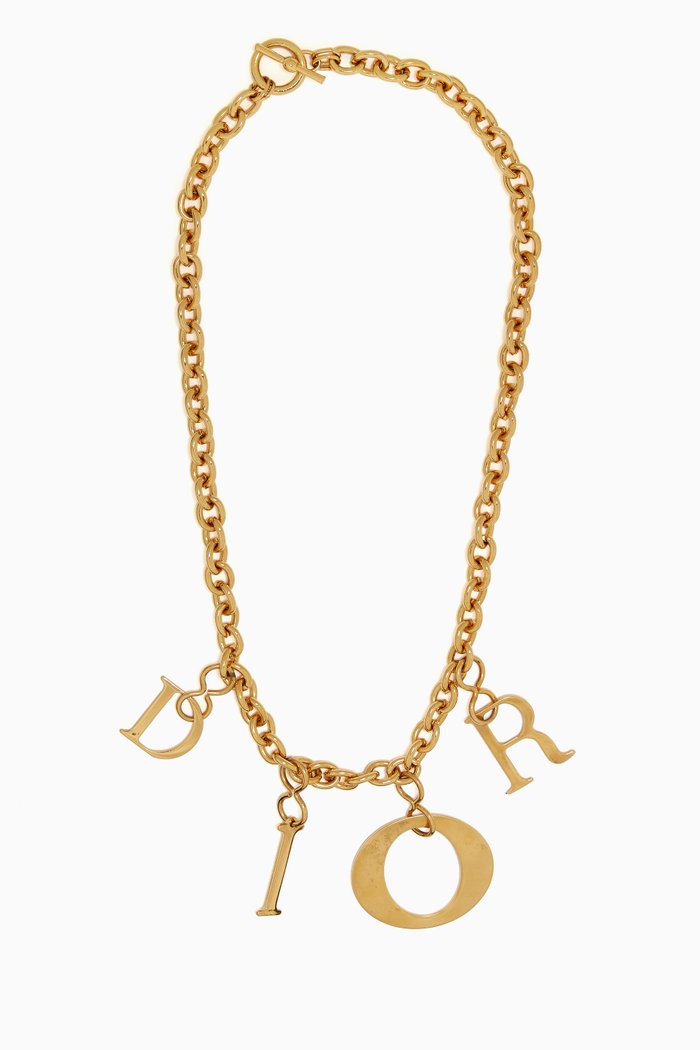 

Spell Out Charm Necklace in Gold-tone Metal