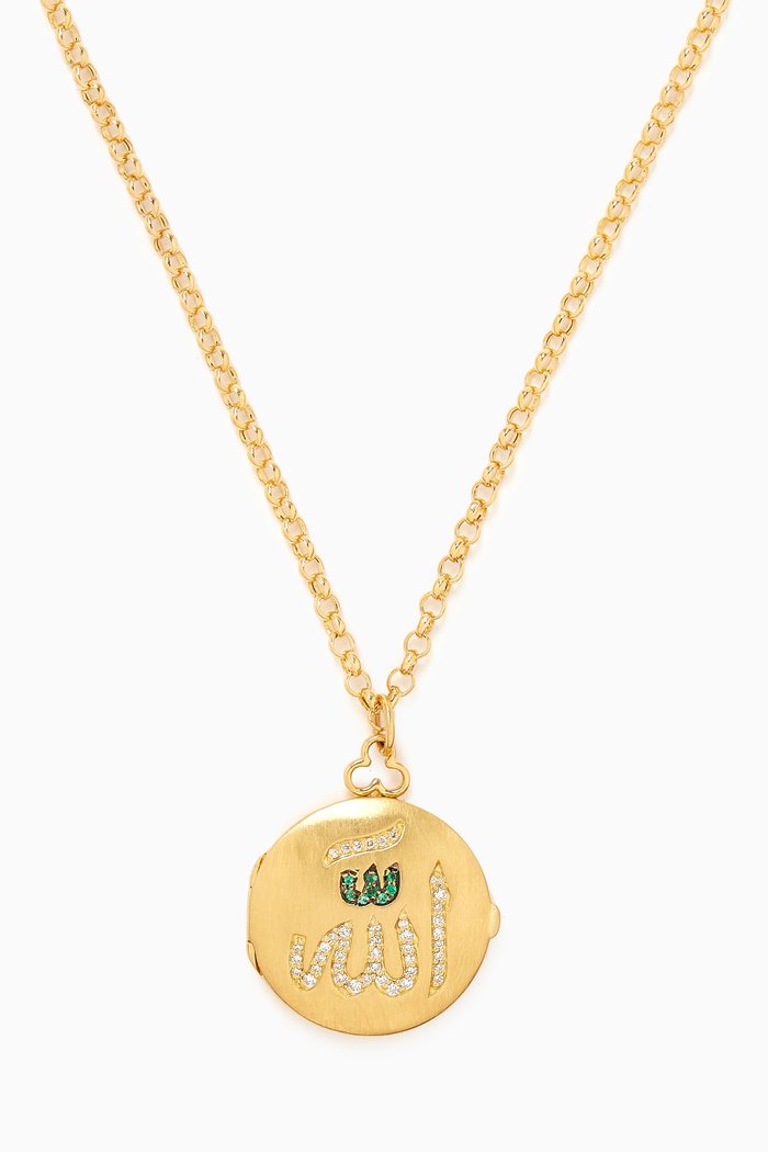 

Allah Diamond Locket in 18kt Gold, Yellow